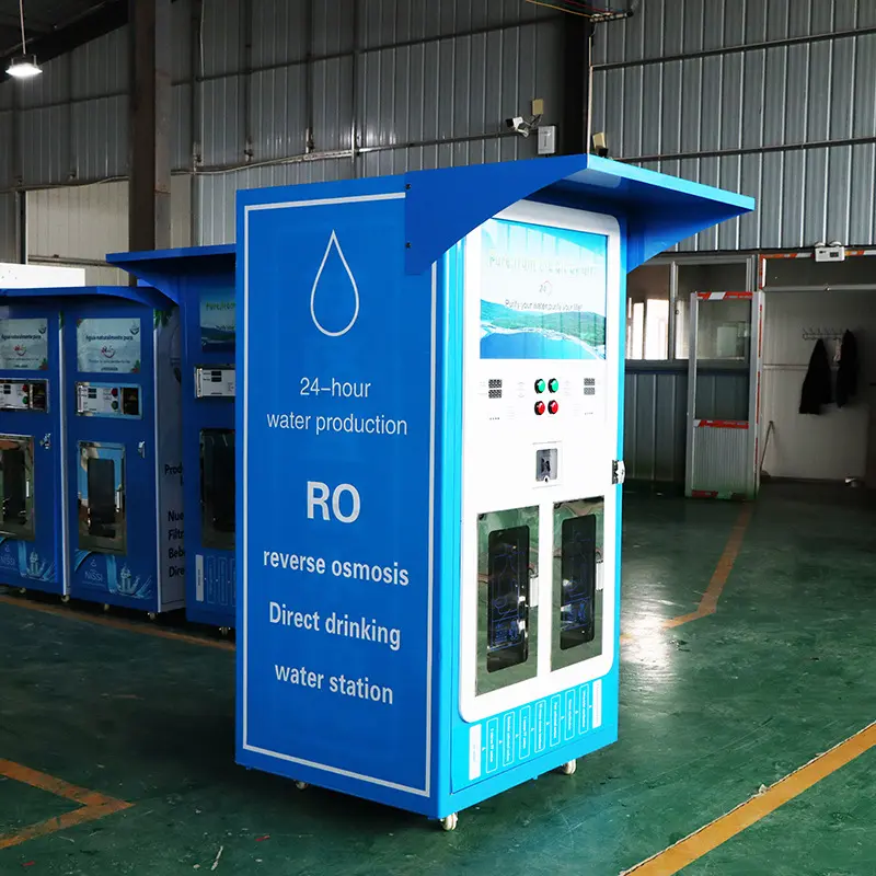 Blue water vending machine