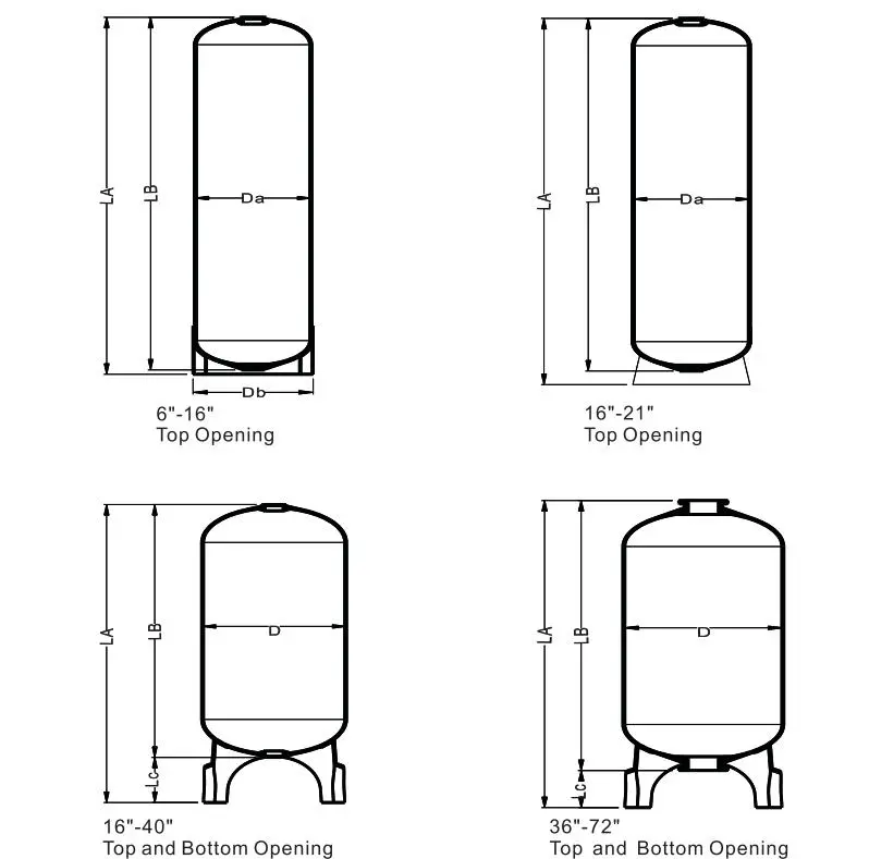 FRP Water Softener Tank diagram