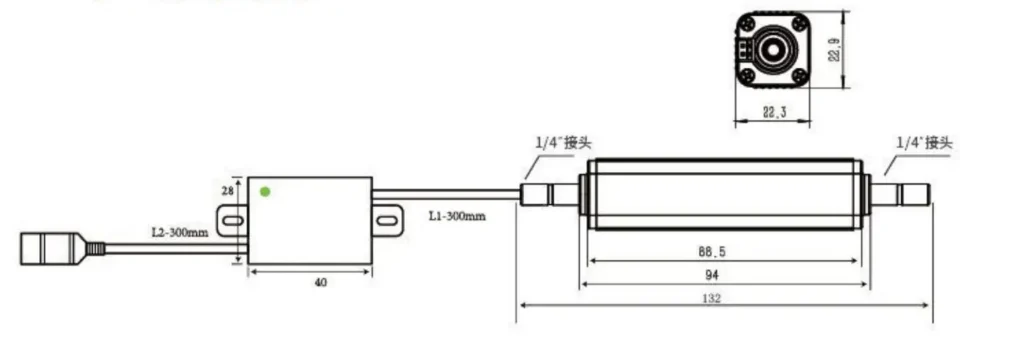 uv led water sterilization dimension