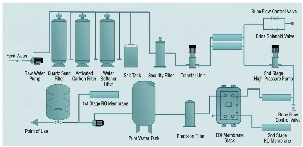 Clinical Laboratory EDI Ultra water treatment process