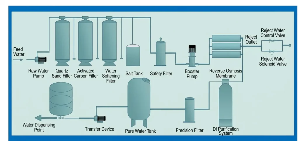 Clinical Laboratory RO water Treatment system process